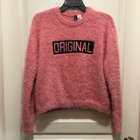Divided Sweaters - Divided fluffy pink pullover size Medium long sleeve Original